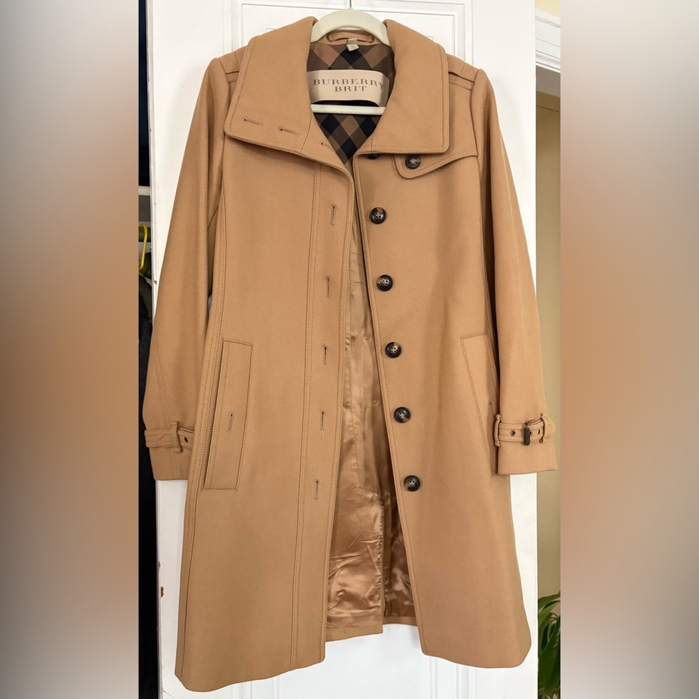 BURBERRY BRIT RUSHFIELD WOOL TRENCH COAT